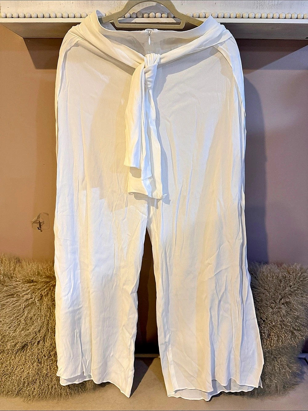 Reiss Wide Leg Pants in White NWT
